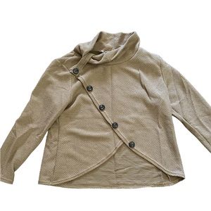 Soft knit style button up turtle neck sweater